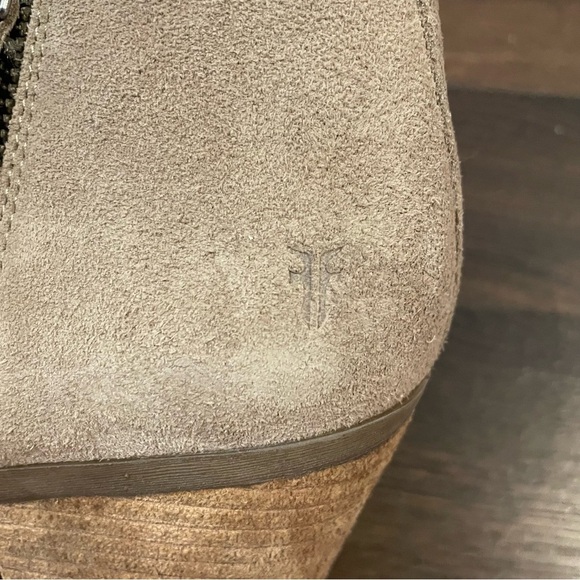 Frye Judith Double Zip Suede Ankle Booties in Ash 9M - Picture 10 of 12